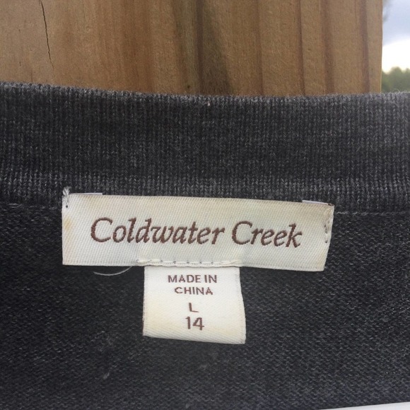 Coldwater creek womens beaded sweater L grey embellished rhinestone fairy y2k - Picture 3 of 9